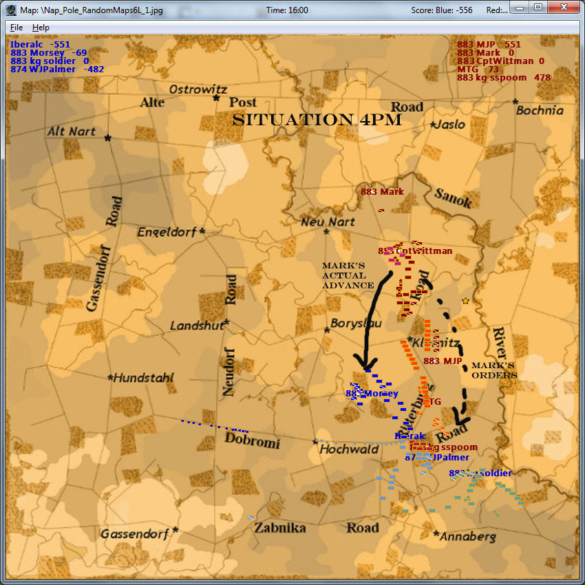 Battle of the Klernitz Bridgehead Situation 4pm